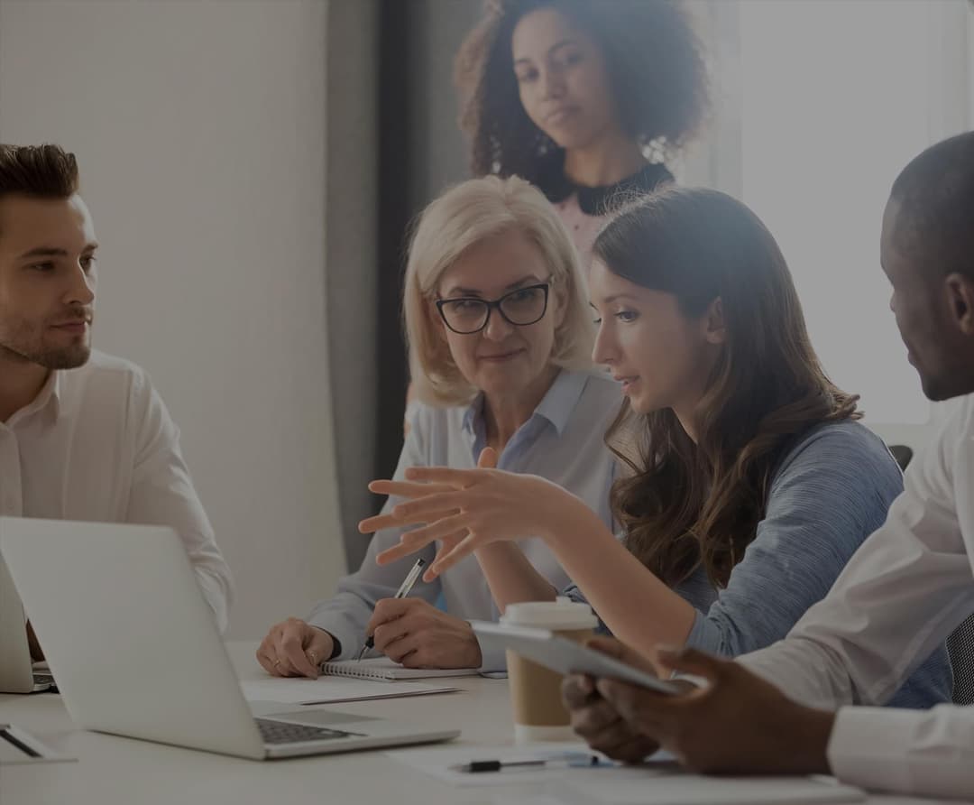 People watching a demo